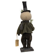 Ollie Snowman On Wooden Stand - 18"H
