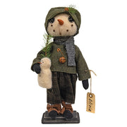 Olivia Snow Lady On Wooden Stand - 16"H