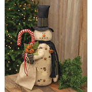 Stanley Stuffed Candy Cane Goody Bag Snowman - 21 In H