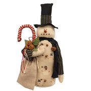 Stanley Stuffed Candy Cane Goody Bag Snowman - 21 In H