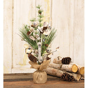 Birch Mixed Long Needle Pine Tree in Burlap Base - 23"