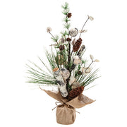 Birch Mixed Long Needle Pine Tree in Burlap Base - 23"