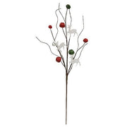 Medium Red/Green/White Jingle Bell & Deer Pick - 20.75"