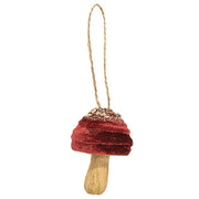 Velvet Glittered Mushroom Ornament  (3 Count Assortment)