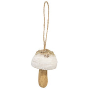 Velvet Glittered Mushroom Ornament  (3 Count Assortment)