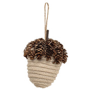 Ivory Acorn Glittered Ornament