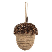Tan Acorn Glittered Ornament