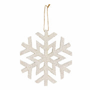 White Glitter Snowflake Ornament