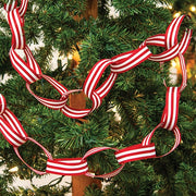 Small Red and White Striped Ribbon Garland - 48"L