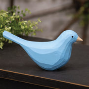 Light Blue Carved Bird Sitter - 3.5"H