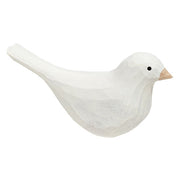 White Carved Bird Sitter - 3.5"H
