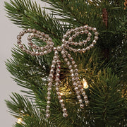 Champagne Beaded Bow Ornament
