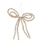 Champagne Beaded Bow Ornament