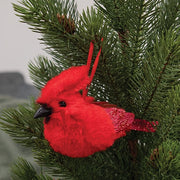 Glittered Cardinal Ornament - 3.5"H