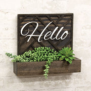 Hello Wooden Lattice Wall Planter