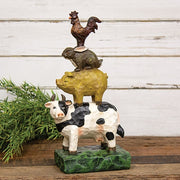 Carved Look Resin Farm Animal Stack - 13"H