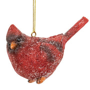 Glittered Resin Sitting Cardinal Ornament  (3 Count Assortment)