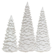 Glittered White Resin Christmas Trees (Set of 3)