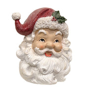 Resin Glitter Retro Santa Head Sitters (Set of 2)