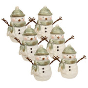 Resin Green Winter Clothes Snowmen - 3-1/4 In H (Set of 6)