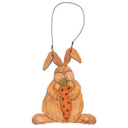 Whimsy Wabbit with Carrot Ornaments (Set of 3)