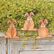 Whimsy Wabbit with Carrot Ornaments (Set of 3)