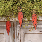 Whimsy Wooden Carrot Ornaments (Set of 3)