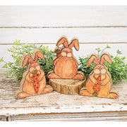 Chunky Wooden Whimsy Wabbit Sitters (Set of 3)