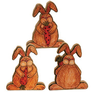 Chunky Wooden Whimsy Wabbit Sitters (Set of 3)