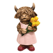 Resin Standing Easter Highland Calf  (2 Count Assortment)