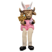 Resin Dangle Leg Easter Highland Sitter  (3 Count Assortment)