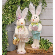 Standing Spring Floral & Eggs Bunny - 16"H  (2 Count Assortment)