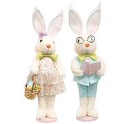 Standing Spring Floral & Eggs Bunny - 16"H  (2 Count Assortment)