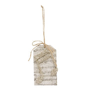 Glittered Mustic Note Tag Ornament