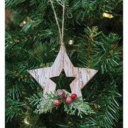 Birch Wood Star Christmas Ornament