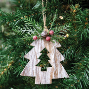 Birch Wood Tree Christmas Ornament