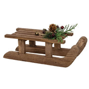 Wood Sled with Pine and Berries