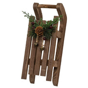 Wood Sled with Pine and Berries