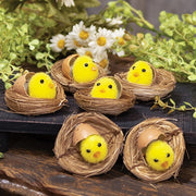 Hatching Chicks in Nests (Set of 6)