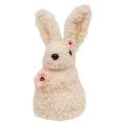 Standing Sherpa Bunny with Pink Flowers