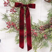 Burgundy Velvet Bow - 10.5"