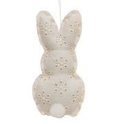 Ivory Eyelet Bunny Fabric Ornament