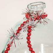 Red Bead & Tinsel Garland - 43"L