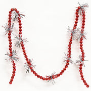 Red Bead & Tinsel Garland - 43"L