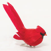 Mini Red Feathered Cardinal Clip