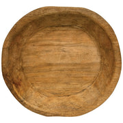 Natural Carved Wooden Bowl - 12" x 11.5"