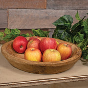 Natural Carved Wooden Bowl - 12" x 11.5"