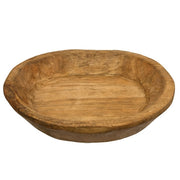 Natural Carved Wooden Bowl - 12" x 11.5"