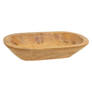 Carved Wood Food Safe Small Bread Bowl - Natural