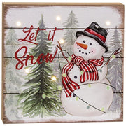 Santa and Snowman Box Signs with LED Light (2 Count Assortment)